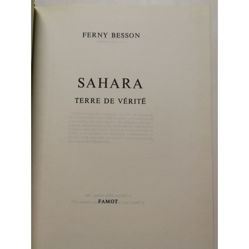 Sahara terre de vérité