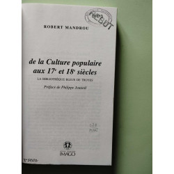 De la culture populaire au xviieme et xviiieme siecles...- la...
