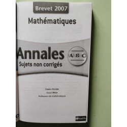 Mathématiques : Sujets non corrigés Brevet 2007