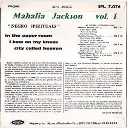 Mahalia Jackson Vol. 1 "Negro Spirituals"