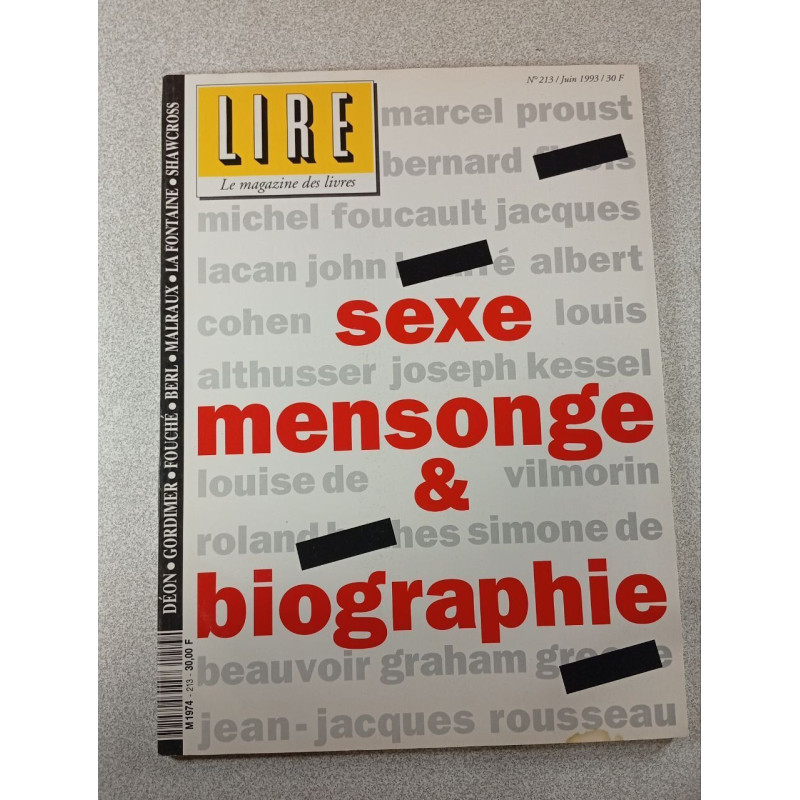 Lire n°213 Sexe mensonge et biographie