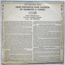 Trois Concertos Pour Clavecin Et Orchestre À Cordes