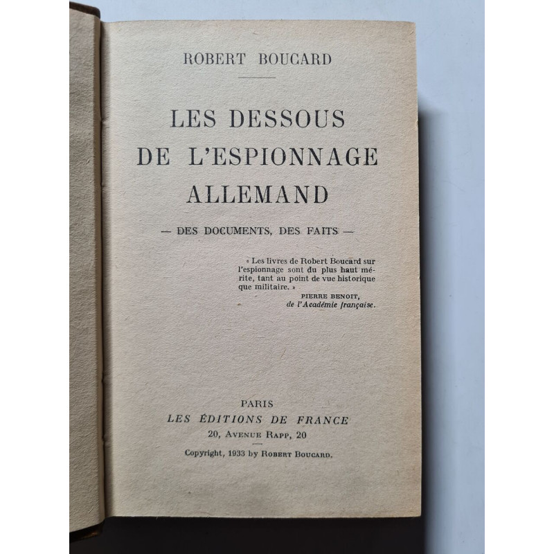 Les dessous de l'espionnage allemand