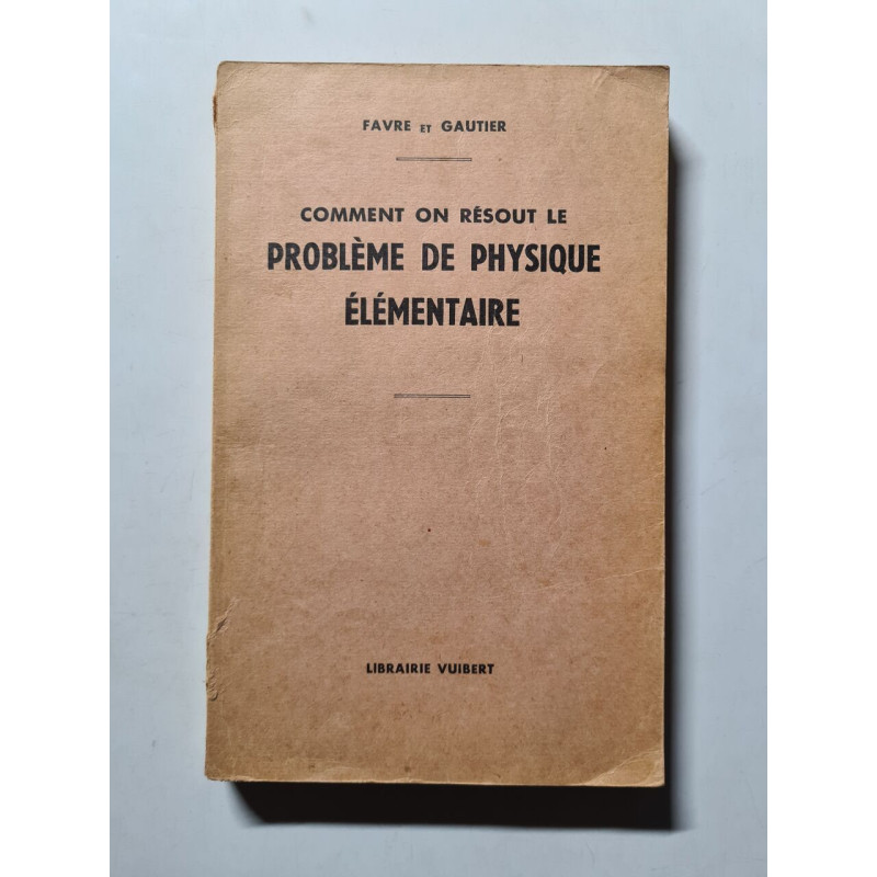Comment on résout le problème de physique élémentaire