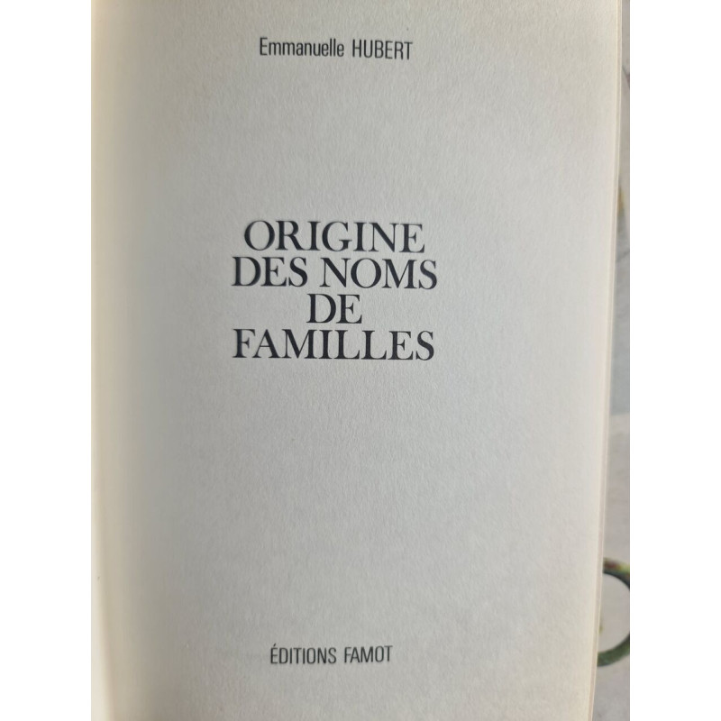 Origine des noms de familles