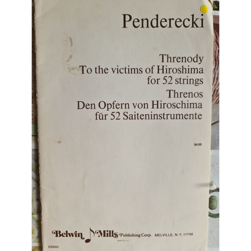 Threnody to the victims of Hiroshima for 52 stringsThrenosDen...