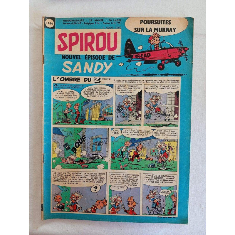 Spirou nouvel épisode de Sandy: L'ombre du Z / n° 1164 / Août 1960