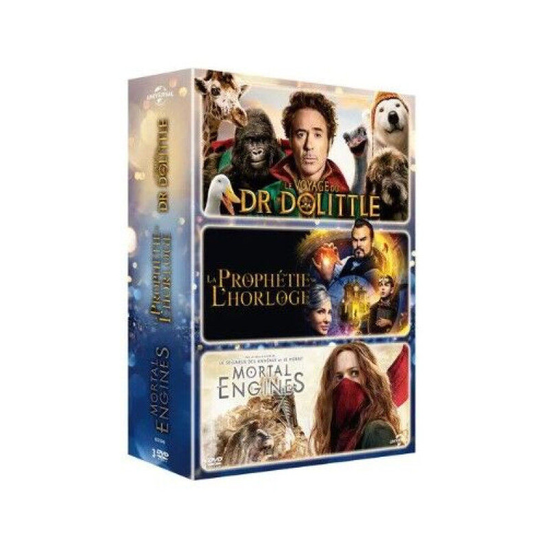 Coffret jeunesse 3 films : dr dolittle , la prophétie de l'horloge...