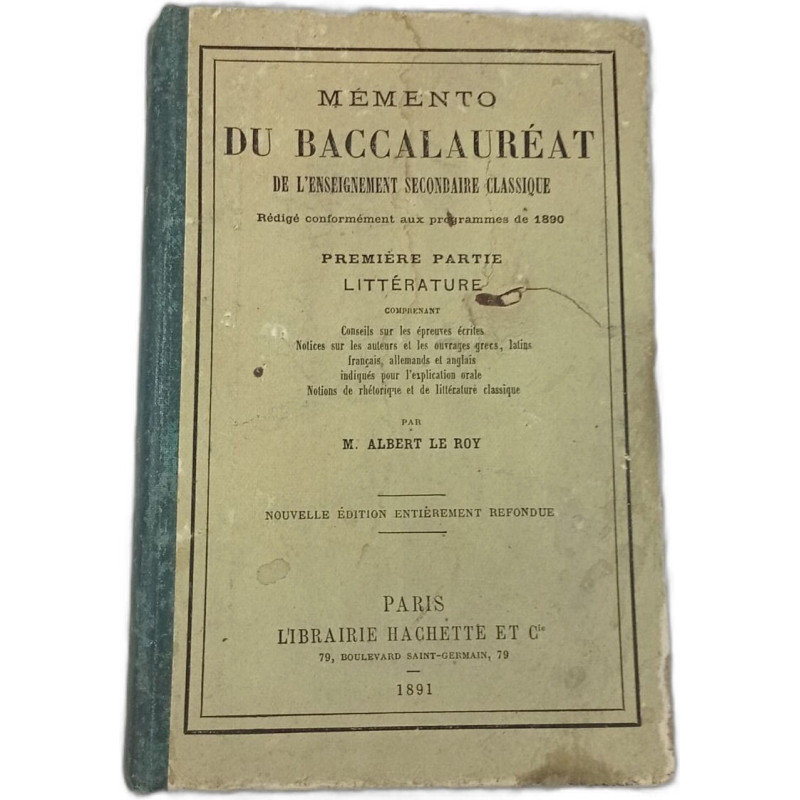 Mémento du baccalauréat de l'enseignement secondaire classique -...