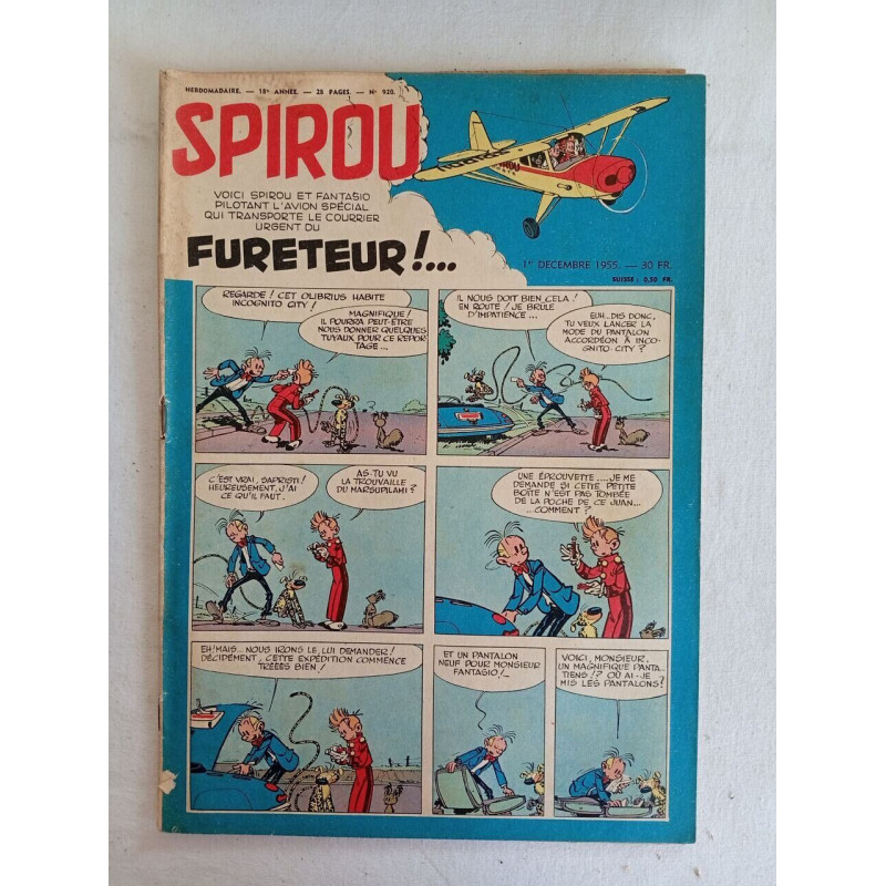 Spirou et Fantasio : Fureteur!... /n°920 / 1er décembre 1955