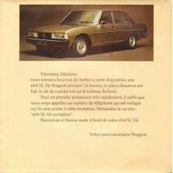 Monsieur Madame Nous Vous Prêtons Une 604 Peugeot Six Cylindres...