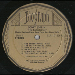 "The Entertainer" Classic Ragtime From Rare Piano Rolls