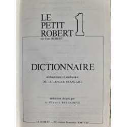 Petit Robert dictionnaire de la langue française