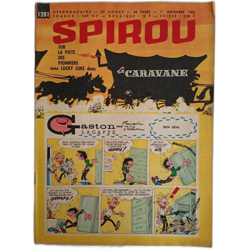 Spirou sur la piste des pionniers avec Lucky Luke dans La Caravane...