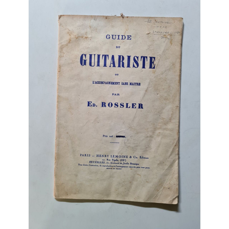 Guide du guitariste ou l'accompagnement sans maître