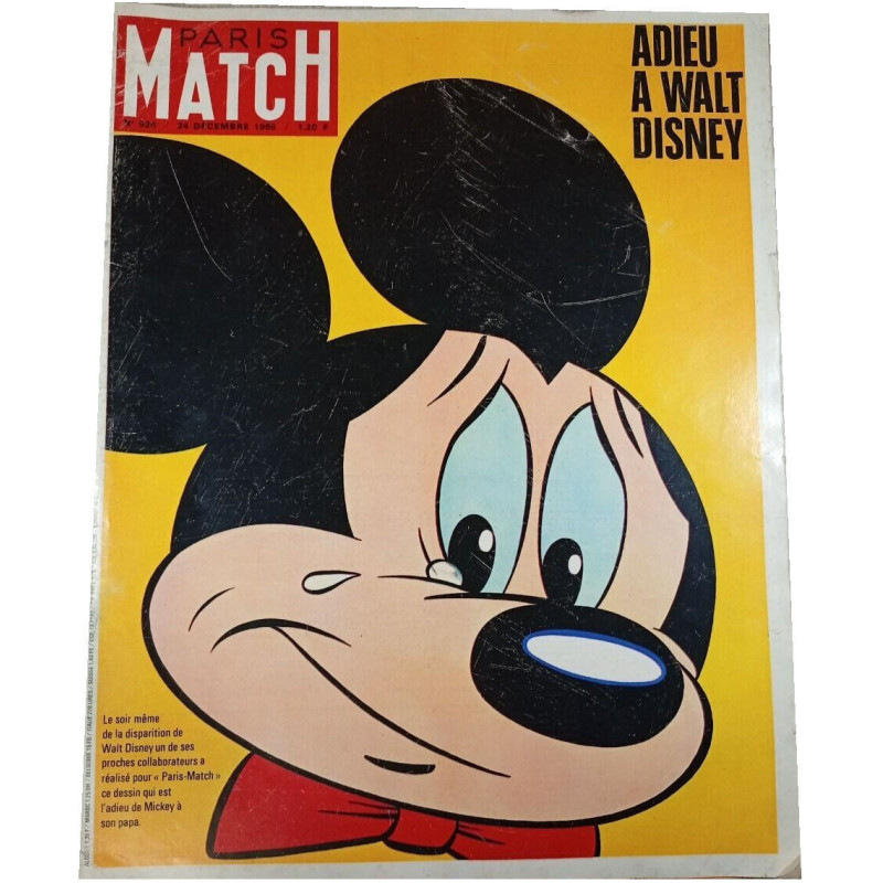 Paris Match n°924 Adieu à Walt Disney