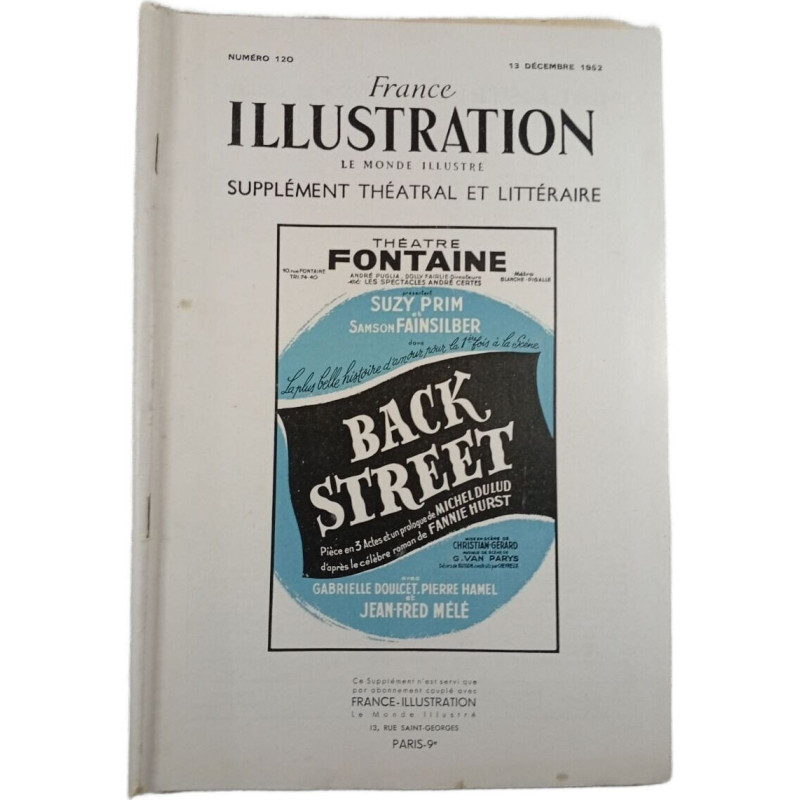 France Illustration n°120 Le Monde Illustré Supplément Théâtral et...