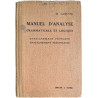 Manuel d'analyse grammaticale et logique