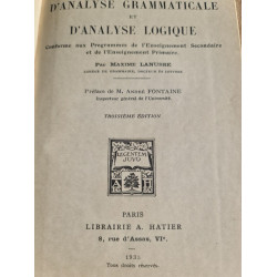 Manuel d'analyse grammaticale et logique
