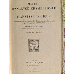 Manuel d'analyse grammaticale et logique