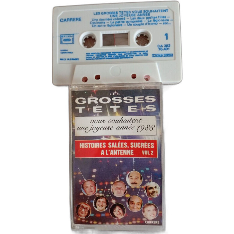 K7 Audio - Les Grosses Têtes vous souhaitent une joyeuse année 1988