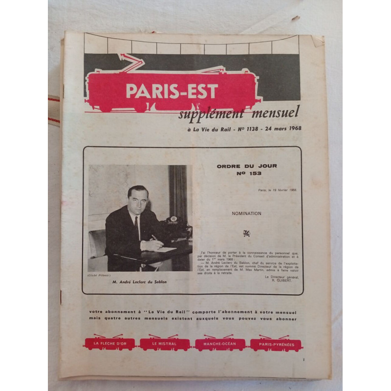Paris-Est supplément mensuel N.1138 - mars 1968