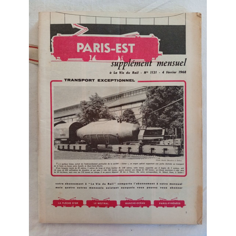 Paris-Est supplément mensuel N1131 - fevrier 1968