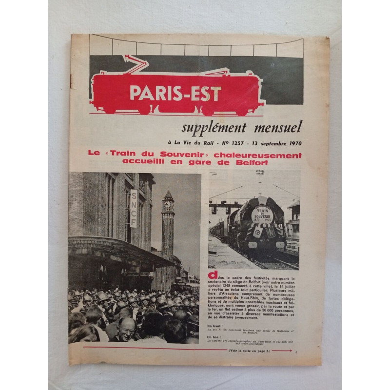 Paris-Est supplément mensuel à La Vie du Rail - N° 1257