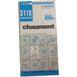 Carte topographique 1:25 000 Chaumont