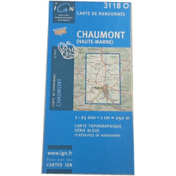 Carte de randonnée Chaumont (Haute-Marne) 3118 O