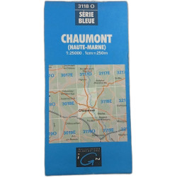 Chaumont (Haute-Marne) 1:25000. 1cm   250m