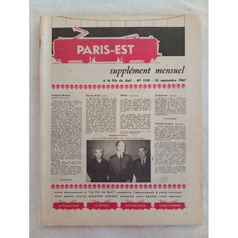 Paris-Est supplément mensuel N.1110 - septembre 1967
