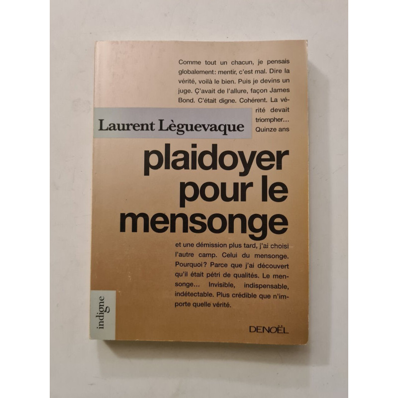 Plaidoyer pour le mensonge