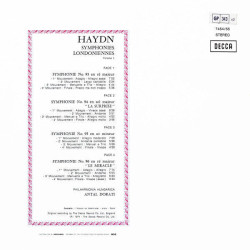 Symphonies Londoniennes Volume 1 Nos. 93 94 "La Surprise" / 95 96...