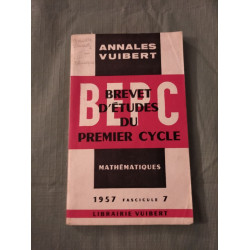 Annales Vuibert Brevet d'études du premier cycle Mathématiques