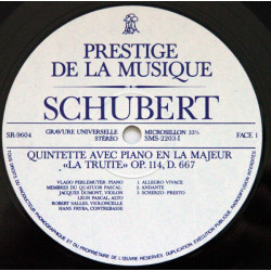 Quintette Avec Piano En La Majeur «La Truite» / Quartettsatz En Ut...