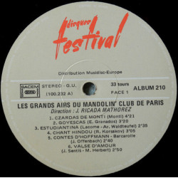 Les Grands Airs Du Mandolin' Club De Paris