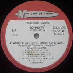 Chants De La Guerre Civile Americaine (Guerre De Secession 1860-1865)