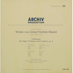 4 Konzerte Für Orgel Orchester Und Continuo Op. 4