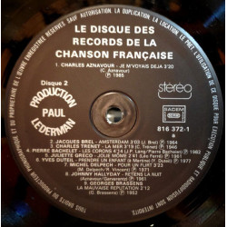 Le Disque Des Records De La Chanson Française