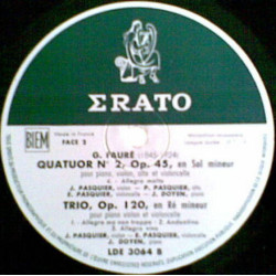 Quatuor Nº 2 Op.45 En Sol Mineur / Trio Op.120 En Ré Mineur