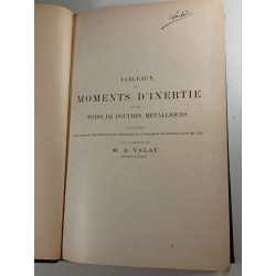 Tableaux des moments d'inertie et des poids de poutres métalliques