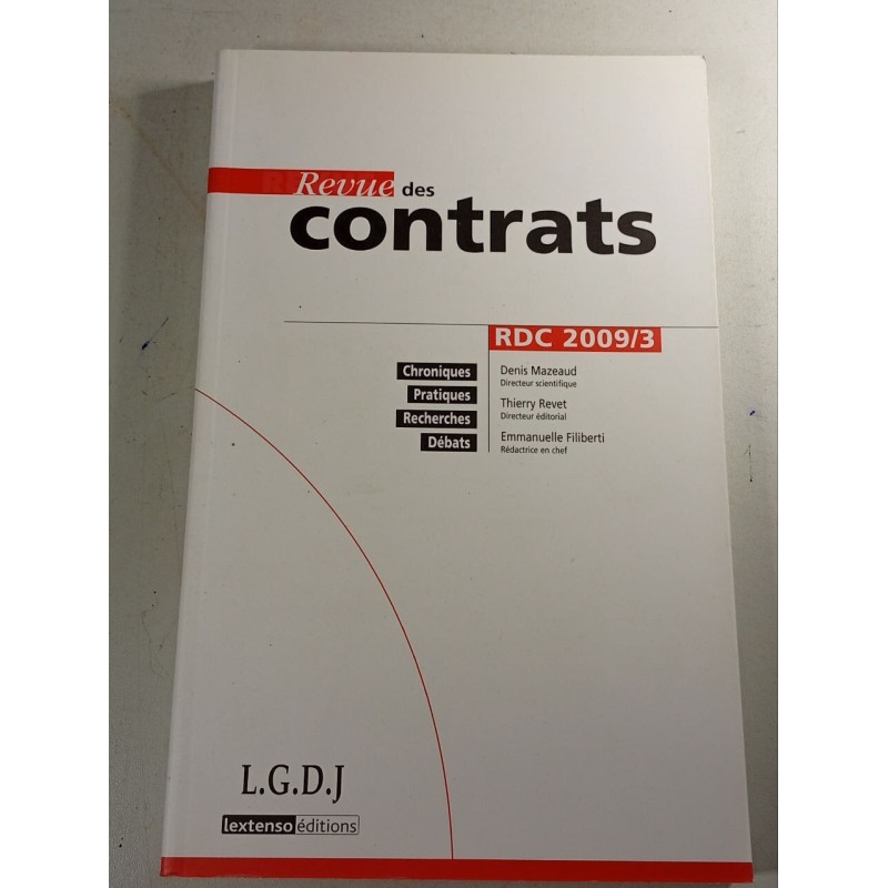 Revue des contrats RDC 2009/3