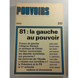 Pouvoirs n°20 (1982) 81 : la gauche au pouvoir