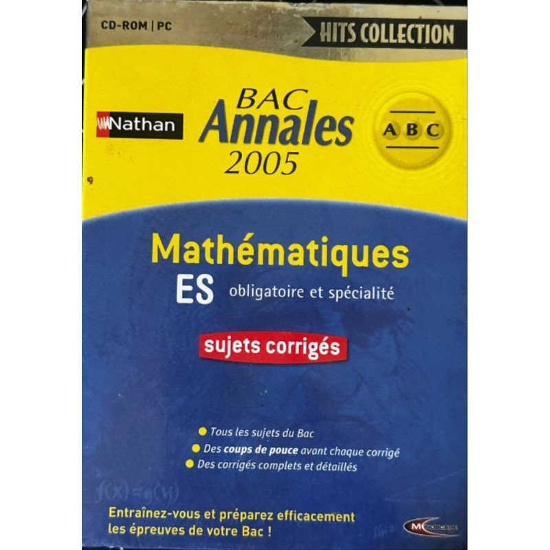 Annales Mathématiques ES obligatoire et spécialité sujets corrigés