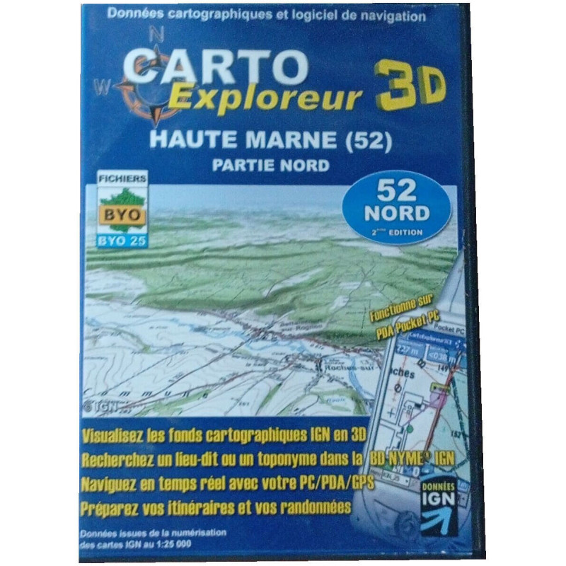 Carto Exploreur 3D Haute Marne (52) Partie Nord