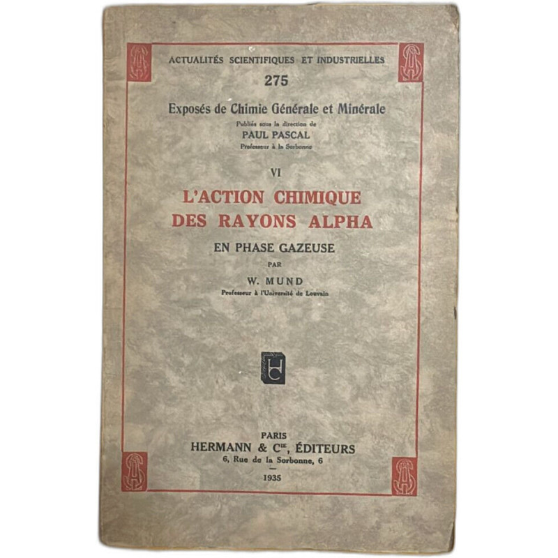 L'action chimique des rayons alpha en phase gazeuse