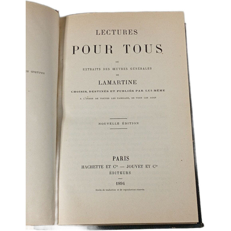 Lectures pour tous ou extraits des œuvres générales de Lamartine