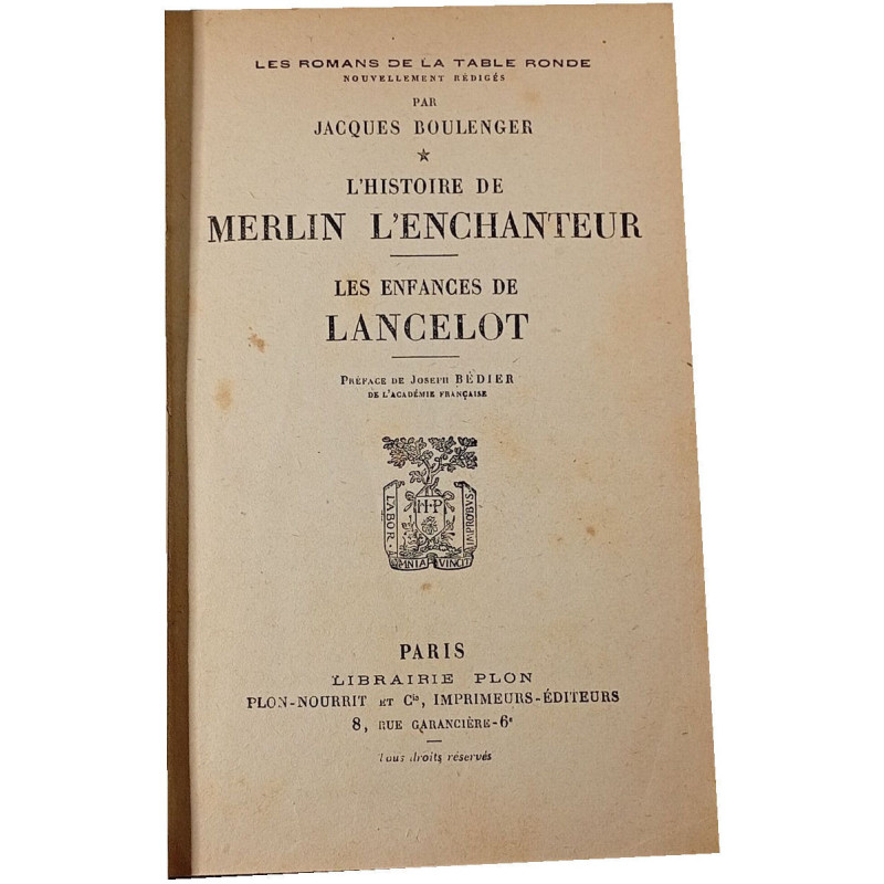 L'histoire de Merlin l'enchanteur. Les enfances de Lancelot