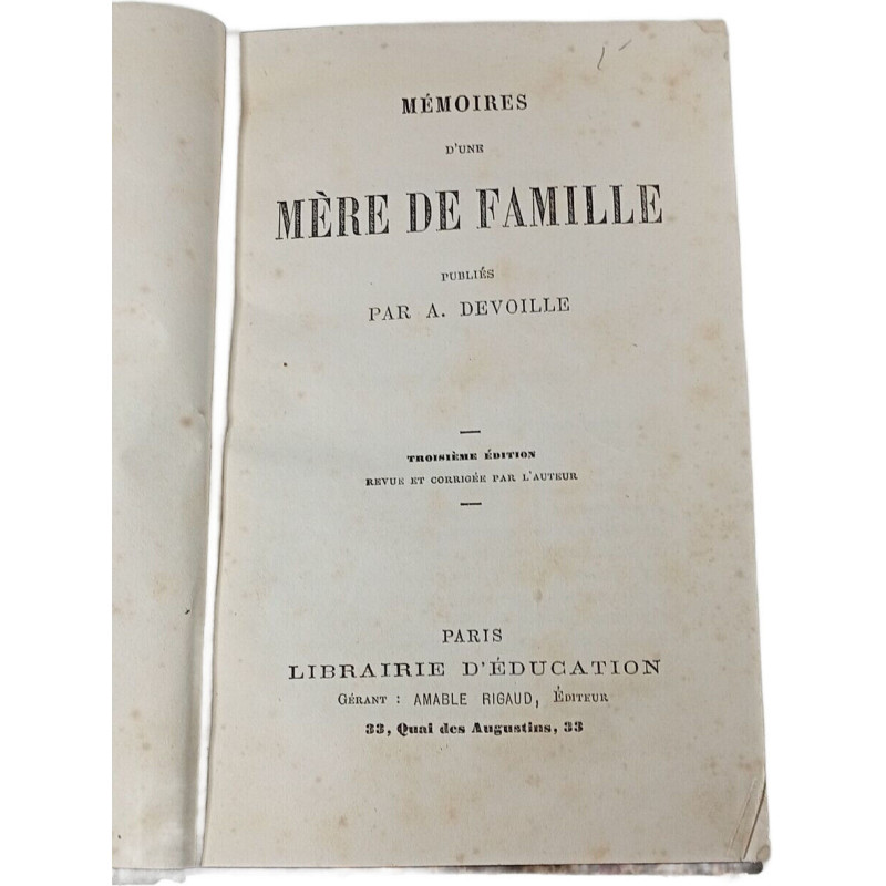 Mémoires d'une mère de famille